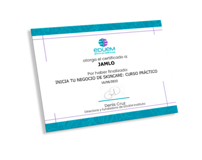 Certificado del curso de cuidado facial